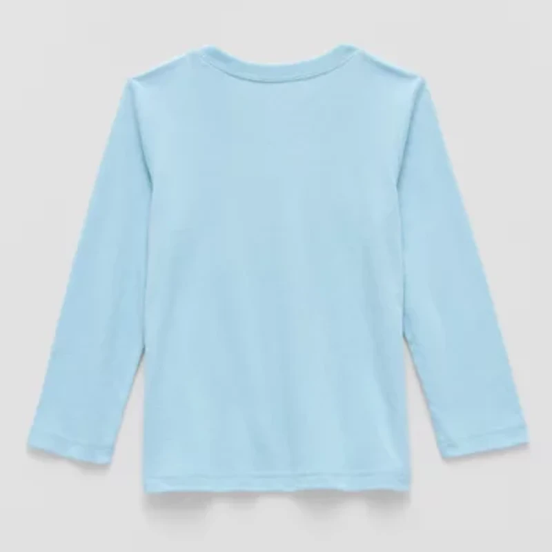 Okie Dokie Toddler & Little Boys Crew Neck Long Sleeve Regular Fit Graphic T-Shirt