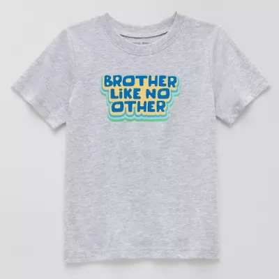 Okie Dokie Toddler & Little Boys Crew Neck Short Sleeve Regular Fit Graphic T-Shirt