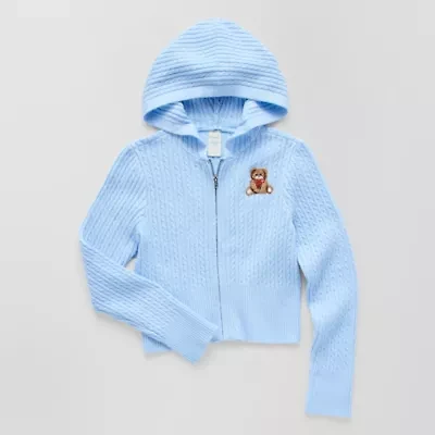 Thereabouts Little & Big Kid Girls Hooded Long Sleeve Layered Sweater