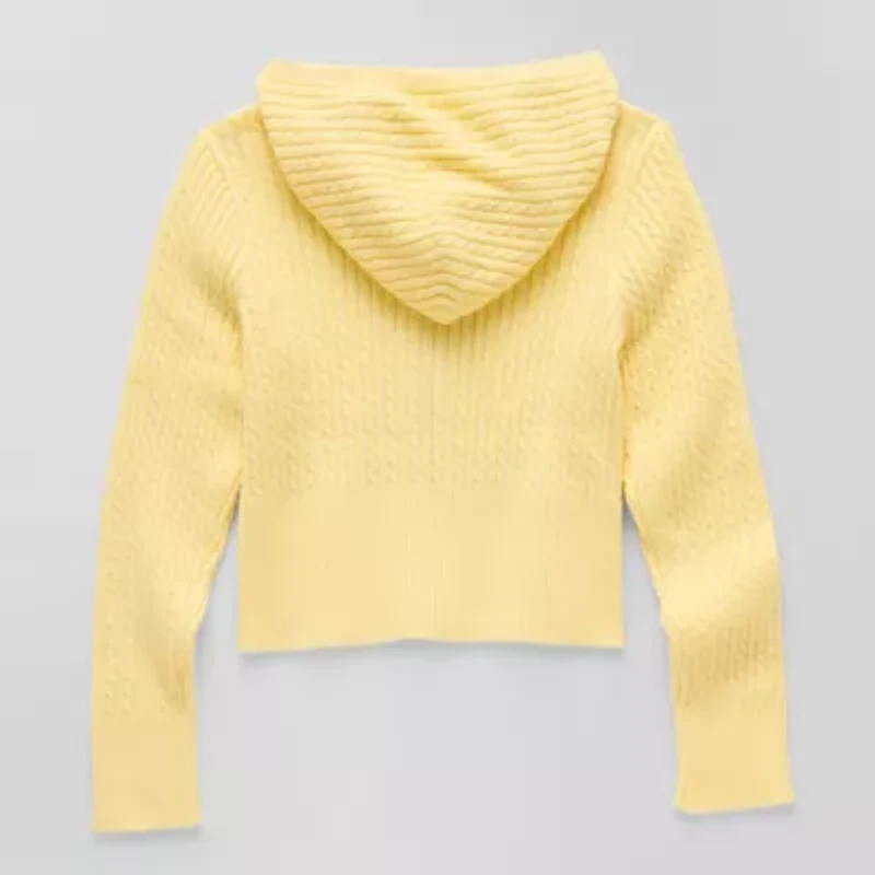 Thereabouts Little & Big Kid Girls Hooded Long Sleeve Layered Sweater