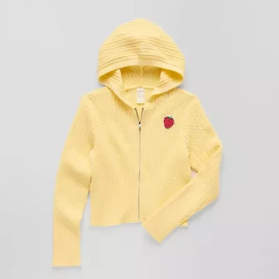 Thereabouts Little & Big Kid Girls Hooded Long Sleeve Layered Sweater