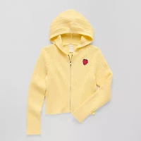 Thereabouts Little & Big Kid Girls Hooded Long Sleeve Layered Sweater