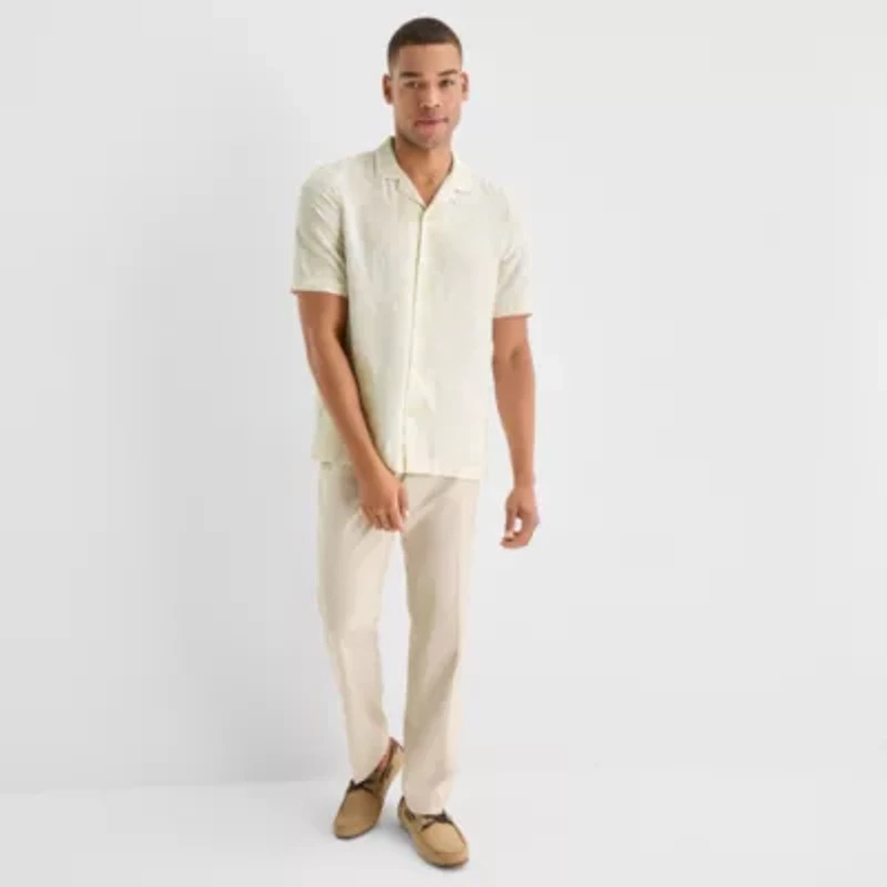 J. Ferrar Mens Short Sleeve Camp Shirt