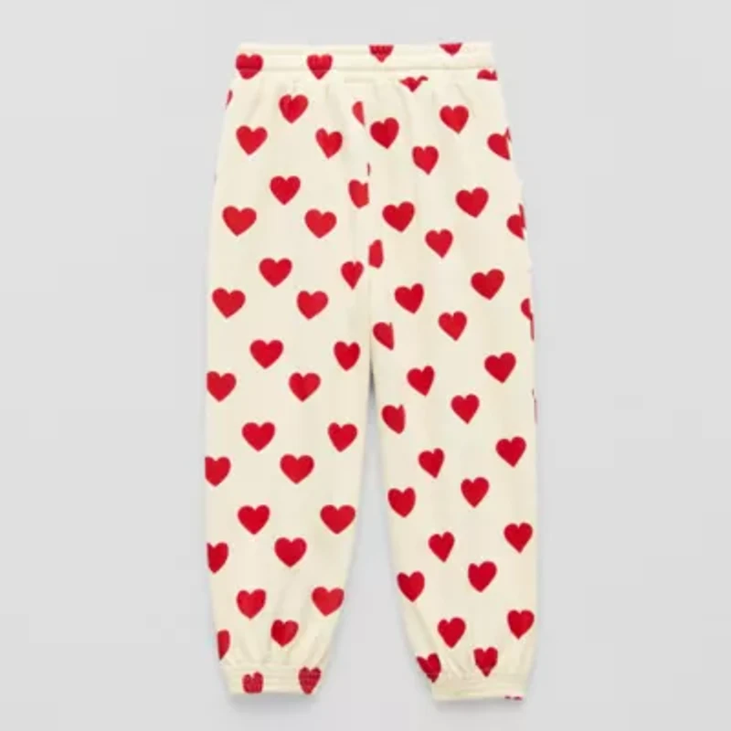 Grayson Little Toddler Girls Mid Rise Wide Leg Regular Fit French Terry Pull-On Pant