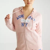 AEROPOSTALE Womens Juniors Long Sleeve Fleece Zipper Hoodie