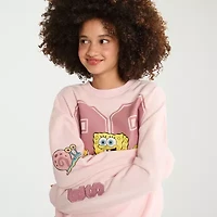 AEROPOSTALE Womens Juniors Round Neck Long Sleeve Spongebob Sweatshirt
