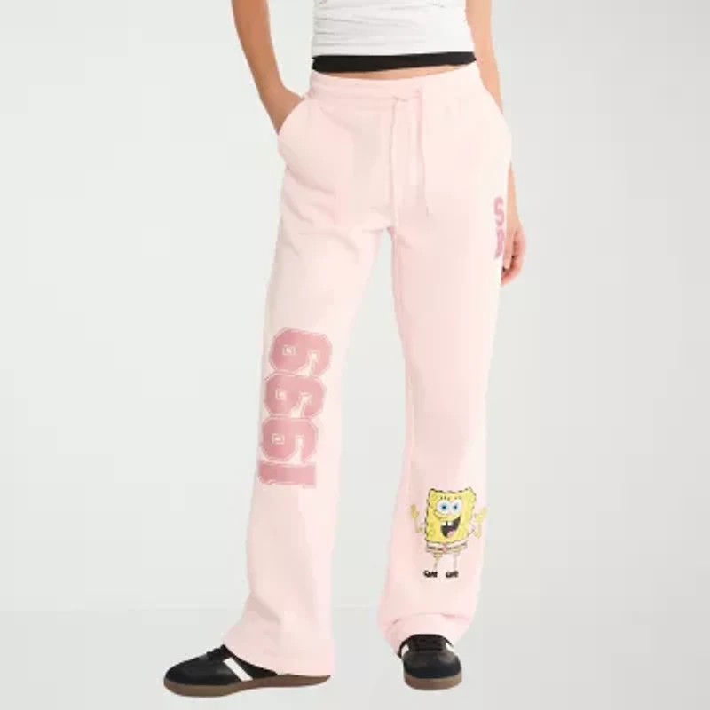 AEROPOSTALE Womens Juniors Straight Mid Rise Spongebob Sweatpant