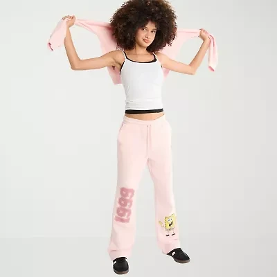 AEROPOSTALE Womens Juniors Straight Mid Rise Spongebob Sweatpant