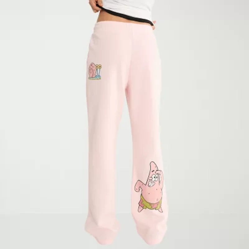 AEROPOSTALE Womens Juniors Straight Mid Rise Spongebob Sweatpant