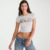 AEROPOSTALE Womens Juniors Round Neck Short Sleeve Regular Fit Spongebob Graphic T-Shirt