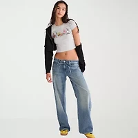 AEROPOSTALE Womens Juniors Round Neck Short Sleeve Regular Fit Spongebob Graphic T-Shirt