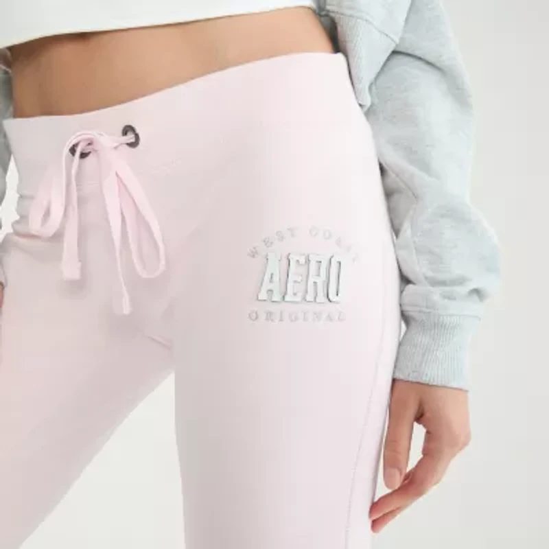 AEROPOSTALE Womens Juniors Straight Mid Rise Fleece Sweatpant