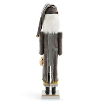 North Pole Trading Co. 24in Gray Jacket Wood Christmas Nutcracker