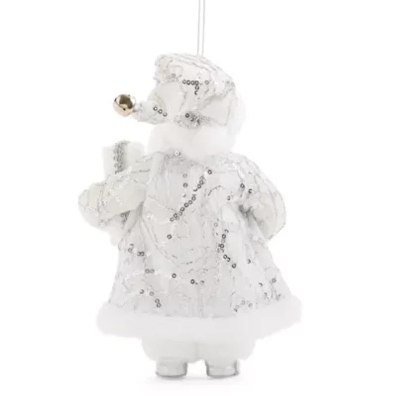 North Pole Trading Co. Oversized White & Silver Santa Christmas Ornament