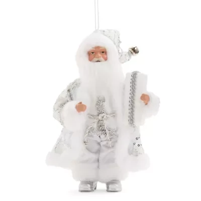 North Pole Trading Co. Oversized White & Silver Santa Christmas Ornament