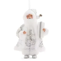 North Pole Trading Co. Oversized White & Silver Santa Christmas Ornament