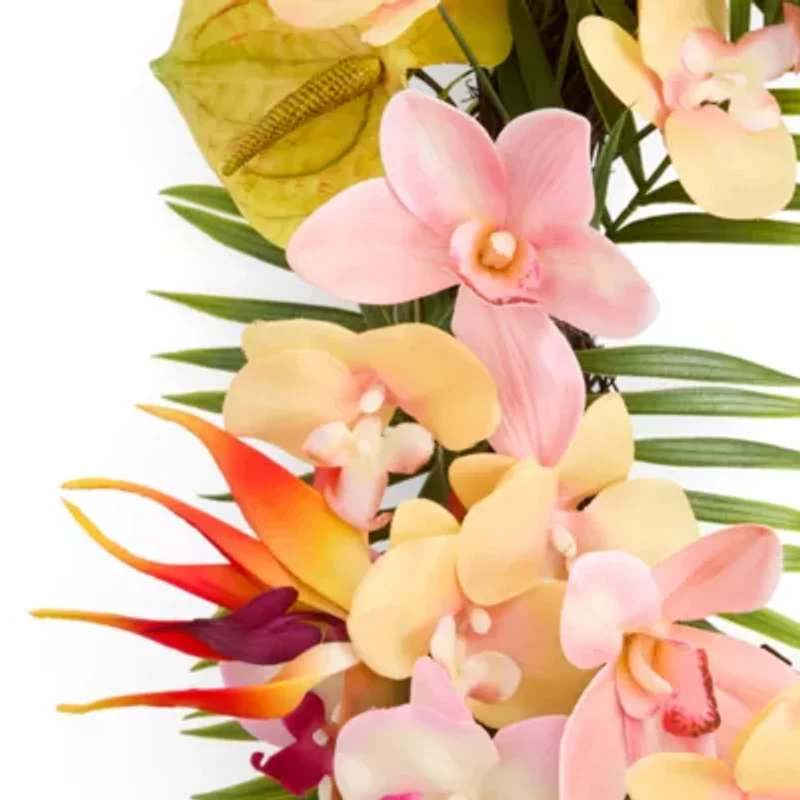 Outdoor Oasis Summer Orchid Wreath