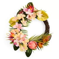 Outdoor Oasis Summer Orchid Wreath