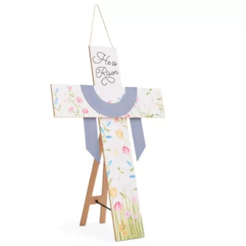 Layerings Cross Easter Porch Sign