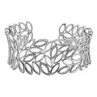 Womens 1/5 CT. White Diamond Sterling Silver Cuff Bracelet