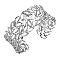 Womens 1/5 CT. White Diamond Sterling Silver Cuff Bracelet