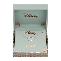 Disney Classics Womens Cubic Zirconia Pure Silver Over Brass 18 Inch Pendant Necklace