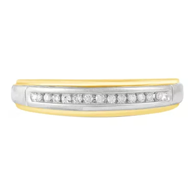 Womens Natural White Diamond 10K Gold Wedding Band