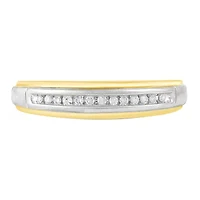 Womens Natural White Diamond 10K Gold Wedding Band