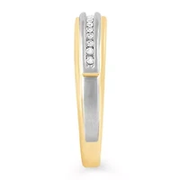 Womens Natural White Diamond 10K Gold Wedding Band