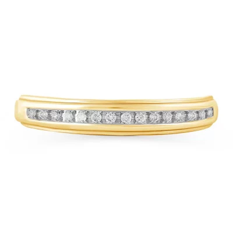 Womens Natural White Diamond 10K Gold Band
