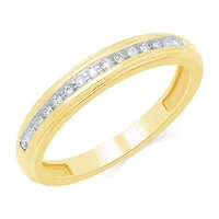 Womens Natural White Diamond 10K Gold Band