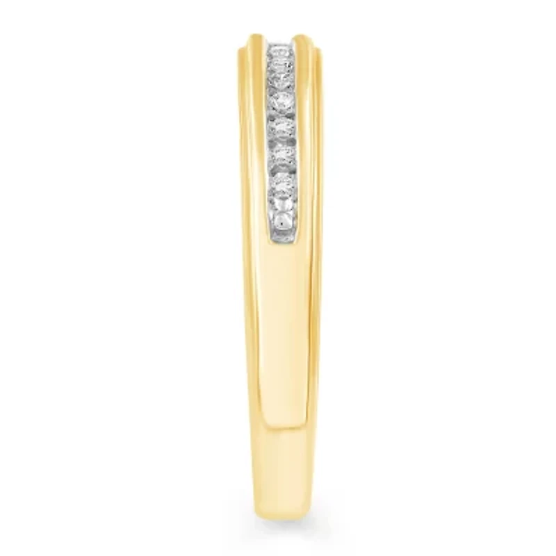 Womens Natural White Diamond 10K Gold Band