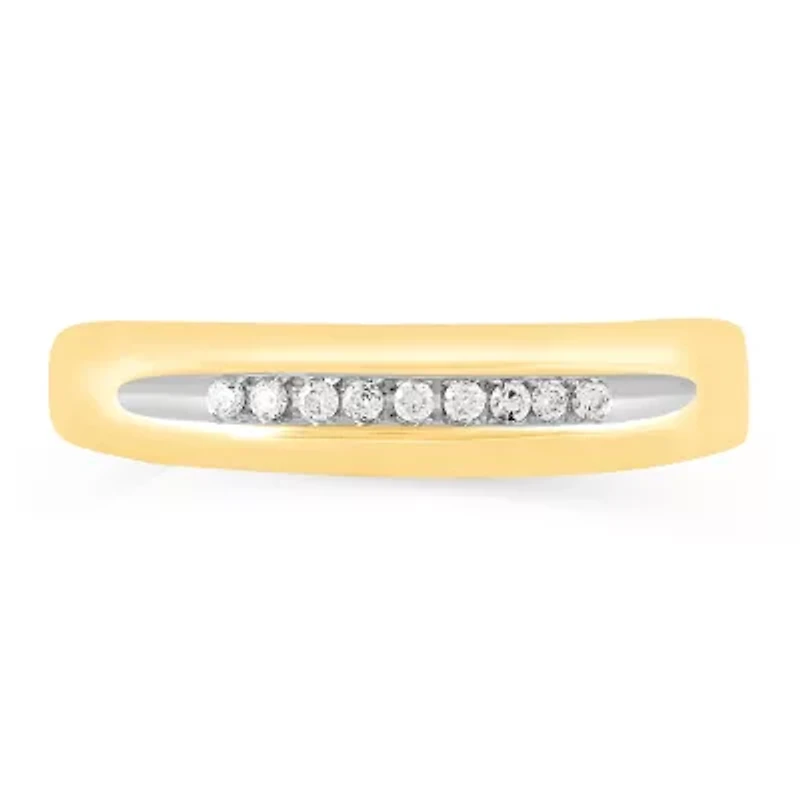 Womens Natural White Diamond 10K Gold Wedding Band
