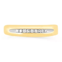Womens Natural White Diamond 10K Gold Wedding Band
