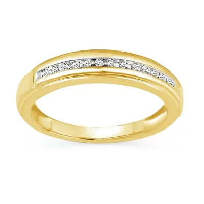 Womens Natural White Diamond 10K Gold Wedding Band
