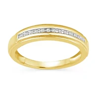 Womens Natural White Diamond 10K Gold Wedding Band