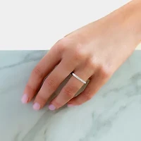 Womens Natural White Diamond 10K Gold Wedding Band