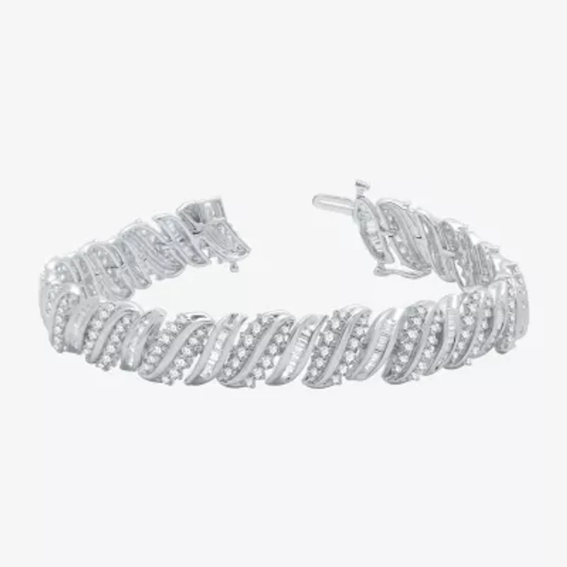 (H-I / I1) Womens 5 CT. T.W. Lab Grown Diamond 10K White Gold 7.5 Inch Tennis Bracelet
