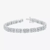 H-I / I1) Womens CT. T.W. Lab Grown Diamond 10K White Gold 7. Inch Tennis Bracelet