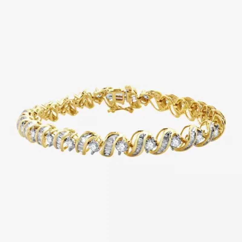 (H-I / I1) Womens 5 CT. T.W. Lab Grown White Diamond 10K Gold 7.5 Inch Tennis Bracelet