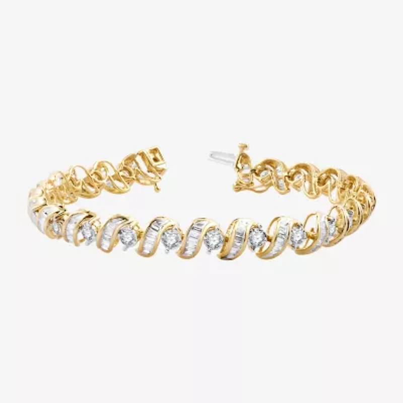 (H-I / I1) Womens 5 CT. T.W. Lab Grown White Diamond 10K Gold 7.5 Inch Tennis Bracelet
