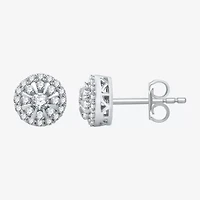 1/2 CT. T.W. Natural White Diamond 10K White Gold 7.9mm Round Stud Earrings