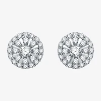 1/2 CT. T.W. Natural White Diamond 10K White Gold 7.9mm Round Stud Earrings