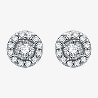 3/8 CT. T.W. Natural White Diamond 10K Gold 7.2mm Round Stud Earrings