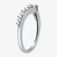 (H-I / I1) Womens 1/3 CT. T.W. Lab Grown White Diamond 10K Gold Chevron Wedding Band