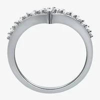 (H-I / I1) Womens 1/3 CT. T.W. Lab Grown White Diamond 10K Gold Chevron Wedding Band