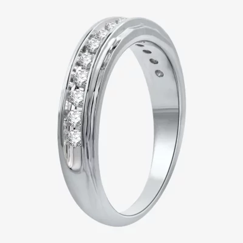 1/2 CT. T.W. Lab-Grown (H-I / I1) Diamond Wedding Band 10K White or Yellow Gold