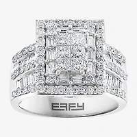 Effy Final Call Womens 2 CT. T.W. Natural Diamond 14K White Gold Halo Cocktail Ring
