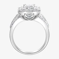 Effy Final Call Womens 2 CT. T.W. Natural Diamond 14K White Gold Halo Cocktail Ring
