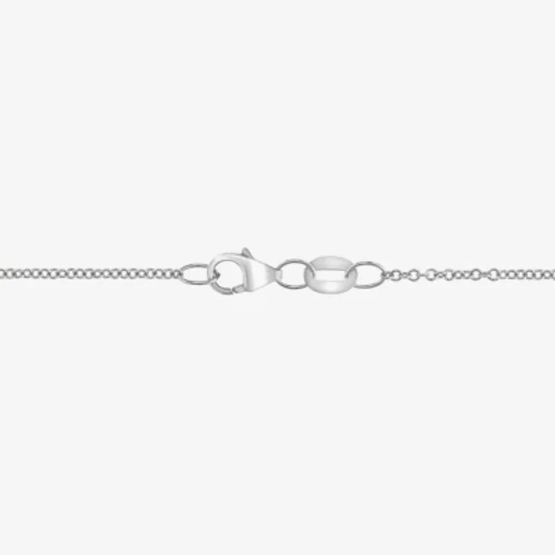 Effy  Womens 1/10 CT. T.W. Natural Diamond Sterling Silver Cross 16 Inch Pendant Necklace